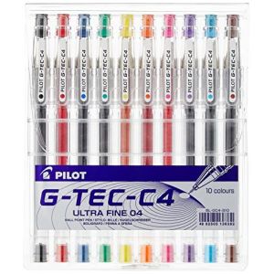 Pilot-G-Tec C4-Roller à encre Gel-Pointe 0,4 mm-Assortis-Lot de 10 (DLM Direct FR, neuf)