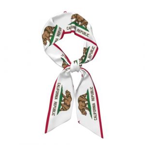KOUUIP Foulard l&eacute;ger en soie avec imprim&eacute; drapeau de l'&Eacute;tat de Californie pour femme (DDyumu, neuf)