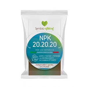SYMBIOETHICAL - NPK 20-20-20 Engrais Universel avec Azote, Phosphore, Potassium et Oligo-éléments, Activateur Complet, Made in Italy, 1 kg (Symbiagro, neuf)