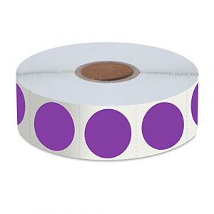 1500 PCS Violet Rond Couleur Codage Cercle Points Inventaire Autocollants Étiquettes avec Ligne de Perforation en Rouleau (Chacun mesure 2.5cm de diamètre) (Hebayy, neuf)