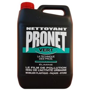 PRONET - Nettoyant Polyvalent pour l'exterieur - Nettoie et &eacute;limine efficacement les traces noires et verdissures - Nettoyant d&eacute;polluant pour toutes les surfaces lavables exterieures - 5 L (La manufacture PRONET, neuf)
