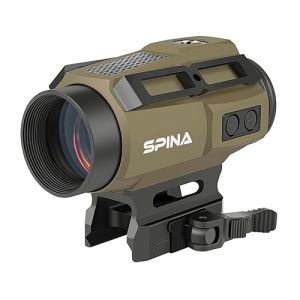 SPINA OPTICS Solar Red Dot 1x30mm Viseur Point Rouge 2 MOA R&eacute;flecteur avec Point/Croix Filet Circulaire et 7 Niveaux de Luminosit&eacute; qd Mount Viseur Mont&eacute; pour Airsoft（Sable） (SPINA OPTICS STORE, neuf)