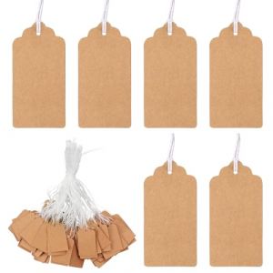 aupawdy 500pcs etiquette avec ficelle etiquette bijoux etiquette étiquettes de Prix étiquettes kraft pour Vêtement de Bijoux mariage cadeau party (Jinyer, neuf)