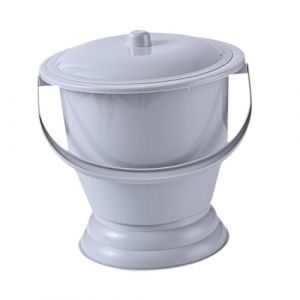 LeeQinersw Pot de Chambre d'Urinoir, Urinoir Épaissie en Plastique, Urinoir de Nuit avec Couvercle et Manche, Toilette Portable pour la Maison, Femmes Hommes, Gris (LeeQiner, neuf)