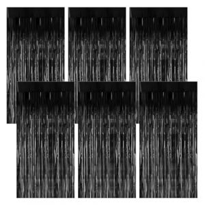 6 Pi&egrave;ces Rideau Anniversaire, 1m X 2m Noir Rideau M&eacute;tallique de Frange, Rideau Frange, Rideaux Franges pour La D&eacute;coration D'Arri&egrave;re-Plan, La D&eacute;coration De F&ecirc;te, La D&eacute;coration D'Anniversaire, No&euml;l (zhangyongjian g, neuf)