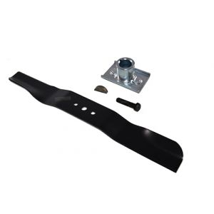 perfektGarten Lame de 56 cm + support de lame + cale + vis compatible avec les tondeuses Scheppach (perfektgarten, neuf)