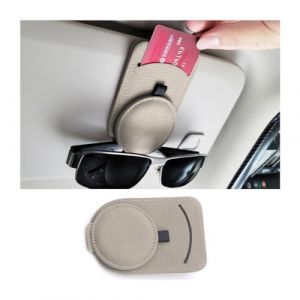 JNNJ Porte-Lunettes De Soleil pour Pare-Soleil De Voiture, Porte-Lunettes Magn&eacute;tique en Cuir pour Pare-Soleil De Voiture, Support Lunettes Soleil pour Voiture, pour Tickets Et Cartes(Beige) (KJHmaoyi, neuf)