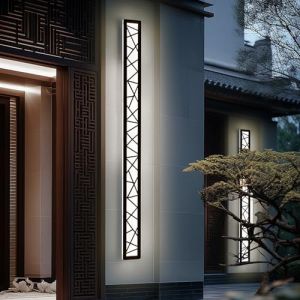 GZZBMY Ext&eacute;rieur Applique Murale Longue LED Noir Moderne Jardin 78W Luminaire Mural IP65 &Eacute;tanche Int&eacute;rieur Aluminium &Eacute;clairage Mural Porche pour Terrasse Garage Villa (Lumi&egrave;re Blanche 6000k,80CM) (GZZB, neuf)