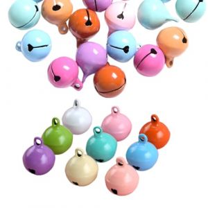 KIRZAX Lot de 50 Cloches en métal colorées avec œillet,22mm Petites Clochette Grelot, Multicolore Grelots en Métal Clochette, pour Artisanat, Bijoux, décoration de Festival(Style 2) (VLAD SHOP ADV, neuf)