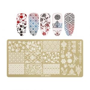 Conceptions Fleurs Papillon Des Ongles Tampon Tampon Mamplate En Acier Inoxydable Accessoire Pour Le Salon Professionnel Manucure Art (Aii Mii Lii, neuf)