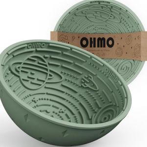 OHMO Tapis de Léchage Chien, Gamelle Anti-Glouton pour Chien et Chat, Tapis de Léchage avec Motif Étoilé pour Soulagement de l'Anxiété & Alimentation Lente, en Silicone Alimentaire, Vert Sauge (OHMO EU, neuf)