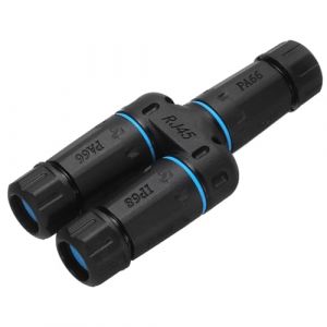 QUARKZMAN Connecteur RJ45 &Eacute;tanche, Femelle &agrave; Femelle 1 en 2 Sortie, S&eacute;parateur &Eacute;tanche IP68 pour C&acirc;ble LAN Ext&eacute;rieur Ethernet pour CAT5/Cat5E/Cat6/Cat7/Cat8 (QUARKZMAN, neuf)