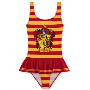 Harry Potter Maillot de Bain Fille 1 pi&egrave;ce Swimsuit Maillots de Bain Fille &agrave; Volant Natation Plage Mer V&ecirc;tements Enfant Ado Fille &Eacute;t&eacute; 7-14 Ans Couleurs Gryffondor Poudlard (Rouge/Jaune, 11-12 Ans) (Get Trend., neuf)