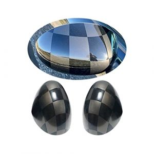 MINI Extérieur Miroir Décor, coques de rétroviseurs latéraux pour Mini Cooper One/S/JCW R55 R56 R57 R58 R59 R60 R61 (Noir À carreaux, Série R Pliage manuel) (UVCANY-EU, neuf)
