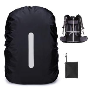 PINEPAN Housse de pluie pour sacs à dos, cartables avec sac de rangement, cape de pluie avec réflecteurs et 2 boucles réglables pour randonnée, camping, cyclisme, 45 l (Pinepan, neuf)