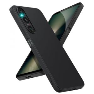 SineOrdo Coque Antichoc pour Sony Xperia 1 VI Étui Protection [Anti-Rayures] Ultra-Mince en Mat Silicone TPU Housse Anti-Jaune Case Noir (SineOrdo, neuf)