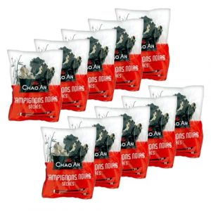 Lot 10x Champignons noirs s&eacute;ch&eacute;s entiers - Chao'an - paquet 80g (Toilinux, neuf)