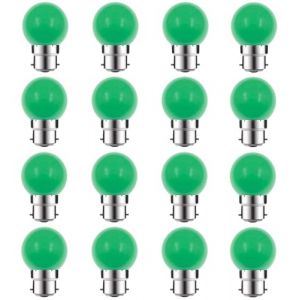 ZFQ Ampoule LED Couleur B22 2W équivalente 20W AC 220V-240V B22 Baïonnette Ampoules Guirlande LED Ampoules Multicolore pour Maison Bar Fête Décoration d'ambiance, Vert, Lot de 16 (ZFQ, neuf)