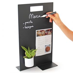 KalaMitica - Tableau magnétique de table format A3-30x50 cm - Tableau noir double face, inscriptible et effaçable - Présentoir de comptoir, porte menu pour restaurant, bar, boutique (Kalamitica, neuf)