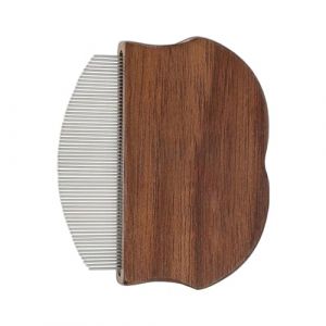 Pet Comb, 2.52 x 2.17 Inches, Curved Handle Wooden Cat Comb for Grooming, Undercoat and Gnat Remover with Sturdy Design, Bathing Accessory for Puppy Kitten Horse Rabbit Large Medium Small Breed (chullhn, neuf)