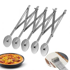 DBREAKS Roues Roulette &agrave; Pizza, roulette &agrave; P&acirc;te, coupe-pizza r&eacute;glable, coupe-pizza multi roue, coupe-p&acirc;te acier inoxydable, rouleau de pizza de haute qualit&eacute; pour cuisine cuisson,5roues (AMIGOB, neuf)