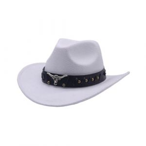 Chapeau de Cowboy Femme Chapeau Western Homme Jazz Noir Chapeau Cowboy Chapeau Cowboy Femme Cowboy Hat Chapeau Cow Boy Chapeau de Cowboy pour Femme et Homme Le Rancher Western Chapeau en Feutre (EverOak, neuf)