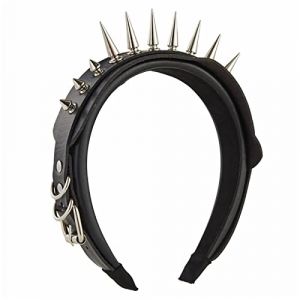 Serre-tête rock pour homme - Diadèmes à rivets - Bandeau punk en cuir (JieLinKeJi, neuf)