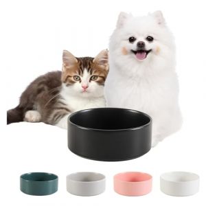 C&eacute;ramique Gamelle Chien Antid&eacute;rapante - Bol Chien Croquette pour Petit - Gamelle pour Chat pour Eau et Croquette - Bol C&eacute;ramique Anti&eacute;claboussure - 13 cm - 140 g / 320 ML - Noir (PTOBER, neuf)