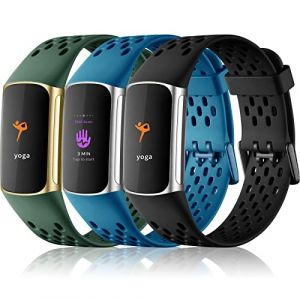 Epova 3 Pack Bracelets Compatibles avec Bracelet Fitbit Charge 5/ Fitbit Charge 6, Bracelets de Sport Souples Remplacement Ajustables et Respirants pour Charge 5/Charge 6 (Epova, neuf)