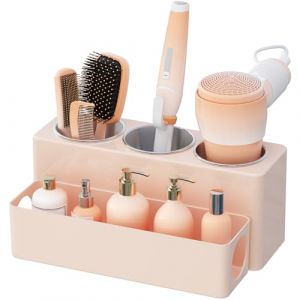 Lifewit Support Seche Cheveux, Support pour Fer à Lisser, Rangement Brosse Cheveux, Porte Brosse Dents, Organisateur Salle de Bain, Bathroom Organizer, Rangement Maquillage Coiffeuse, Rose (Lifewit Home FR, neuf)