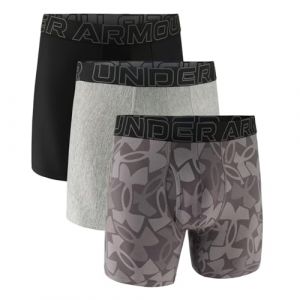 Under Armour Men's Performance Tech 6" 3 Pack Print/Solid Boxer Briefs (Sport And Fashion, neuf)