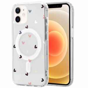 Foonary Magn&eacute;tique Coque pour iPhone 12/iPhone 12 Pro 6,1", Transparente Etui Aesthetic Coeur Motif Dessin Compatible avec MagSafe Case, Silicone Housse Protection Clear Cover pour iPhone 12/12 Pro,1 (BAROR TRADING, neuf)