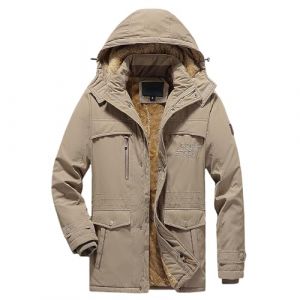 G&eacute;n&eacute;rique Parka Homme Hiver - Manteau Parka Chaud Fourrure Casual Outdoor Blouson Amovible Capuche Doudoune Longue Blouson Chaud En Coton Polaire &eacute;Paisse Et Chaude - Coupe-Vent (Wllybh, neuf)