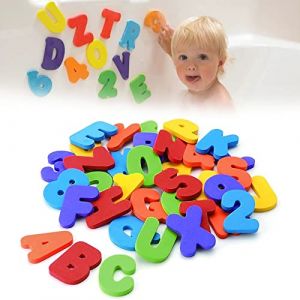 Lettres de Baignoire,Lettres et Chiffres de Bain,Jouets de Douche en Mousse,B&eacute;b&eacute; Enfant Jeu de Baignoire,Jeu De Baignoire pour Enfant B&eacute;b&eacute;s,Jouet De Bain,Flottant Jouet de Bain,36 Lettres et Chiffres (Paderd, neuf)