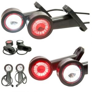 Web Truck 2 x feu de gabarit petit feu de position 12V 24V, blanc, rouge, pour camion, remorque, d&eacute;panneuse, sur une caravane courte et inclin&eacute;e, etc. (WEB TRUCK, neuf)