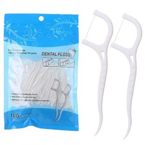 AMZFUK Lot De 100 Fils Dentaires De, Jetables En Soie Dentaire,Nettoyage Des Dents, Pour Enlever La Plaque Et Les D&eacute;bris Alimentaires, Nettoyage Efficace Des Dents Et Des Gencives,Facile &Agrave; Utiliser (BSDWTSLTD, neuf)