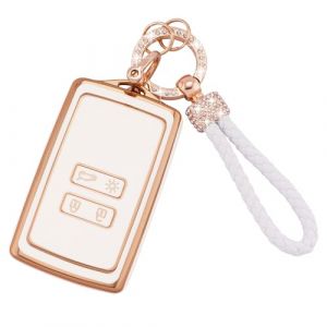 Koaudb Coque de clé pour Voiture pour Clio Megane Koleos Kadjar Talisman Captur Espace Dacia Duster 4 Boutons Coque Clé Télécommande Coque de Protector étui Carte Dacia avec Cordon Porte-clés(Rnl) (Koaudb, neuf)