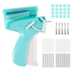 Pistolet de fixation rapide pour v&ecirc;tements Stitchy, pistolet &agrave; micro-points pour v&ecirc;tements, pistolet d'&eacute;tiquetage pour v&ecirc;tements, machine &agrave; coudre rapide avec 5 aiguilles, 1000 attaches micro noires (MiGE shop, neuf)
