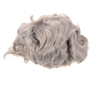 Beaupretty perruque de cheveux bouclés perruques pour les femmes âgées grand-mère perruque déguisée Perruque de vieille femme adulte mamie cosplay robe de soirée perruque moelleuse Gris clair (KenuoL, neuf)
