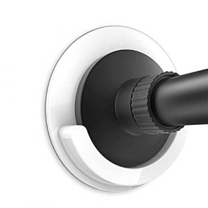 MOVKZACV Lot de 2 supports de fixation pour tringle de douche &agrave; adh&eacute;sif, supports muraux pour tringle de douche sans per&ccedil;age, installation sans forage, ne comprend pas la tringle de douche (Blanc) (yuejiyang, neuf)