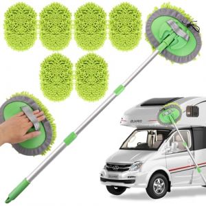 LOPYXBR Brosse de lavage de voiture 2 en 1 avec manche télescopique (LXXXP, neuf)