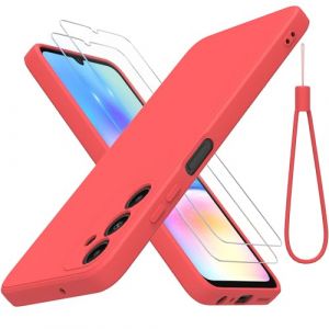 THIYUFUNS Coque pour Samsung Galaxy A05s 4G (6.7") avec 2 Verre trempé,Silicone Liquide Intérieur Microfibre Etui de Protection Contre Les Chutes Antichoc Housse pour Samsung Galaxy A05s - Rouge (syfanging, neuf)