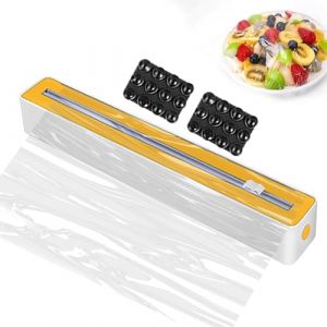 Derouleur Film Alimentaire avec Coupeur, Distributeur Papier Aluminium D&eacute;rouleur De Film, Coupe Papier Alimentaire pour Film &Eacute;tirable, Papier D'aluminium pour Organiser La Cuisine (qirens, neuf)