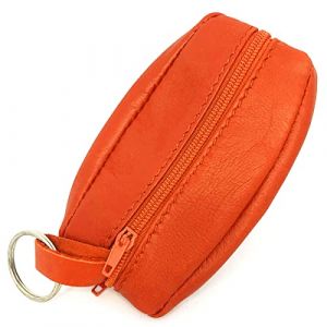 Charmoni - Portefeuille Homme - Porte-Monnaie Homme - Cuir v&eacute;ritable - pour Poches Pantalon ou Veste - Top qualit&eacute; (Orange) (Charmoni, neuf)