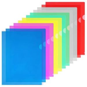 GESDYO Lot de 24 pochettes transparentes A4 en plastique - 6 couleurs assorties - Pochettes en plastique transparent - Pour le travail, les projets, les &eacute;coles, les manuscrits (GESDY Obilan, neuf)