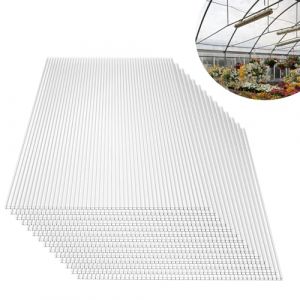 Froadp 4mm d'&eacute;paisseur Set de Plaques Alv&eacute;olaires, 1210x605mm Plaques &agrave; Double Paroi en Polycarbonate, 14pcs Transparent Panneau de Serre R&eacute;sistant aux UV et Intemp&eacute;ries pour Serre de Jardin Mod&eacute;lisme (CHIC Shop, neuf)