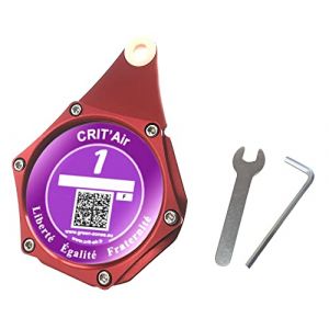 Ugozen Porte Vignette Assurance Moto, Etui Support De Vignette Crit air ou Assurance Etanche pour Moto/Quad/Scooter (Rouge) (EXPEDISUR, neuf)