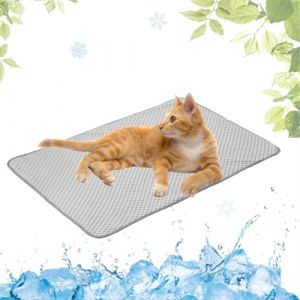 Tapis Rafraichissant Chien, Tapis Refroidissement pour Chiens Chats et Animaux de Compagnie pour l'&eacute;t&eacute;, Lavable pour Caisses/Chiens Chenils/Lits(Gris,30x40cm) (LEZN, neuf)
