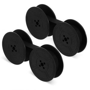 TIESOME Lot de 2 paires de rubans universels pour machine à écrire - Double bobine de ruban encreur classique vintage - Lot de 2 bobines de ruban de rechange à double tige pour machine à écrire (noir) (Lincyy, neuf)