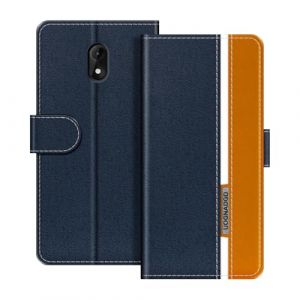 UOGNADGD &Eacute;tui en Cuir Compatible avec Wiko Lenny 5 Coque Portefeuille avec Fermeture magn&eacute;tique Support int&eacute;gr&eacute; et emplacements Cartes (Bleu) (DINGDANGG, neuf)